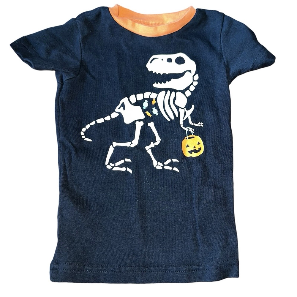Carter's Halloween Pajama Top 18M Skeleton Dinosaur Pumpkin Spooky Toddler